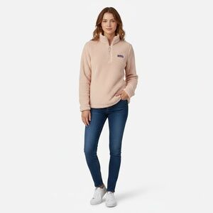 Patagonia Los Gatos 1/4 Zip Womens Size Small Blush Pink Fleece Pullover Half Zi